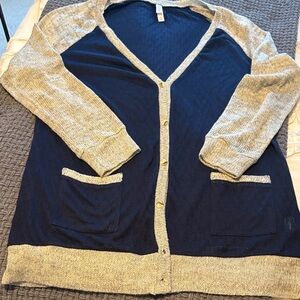 Xhilaration Navy and Gray Women's Cardigan